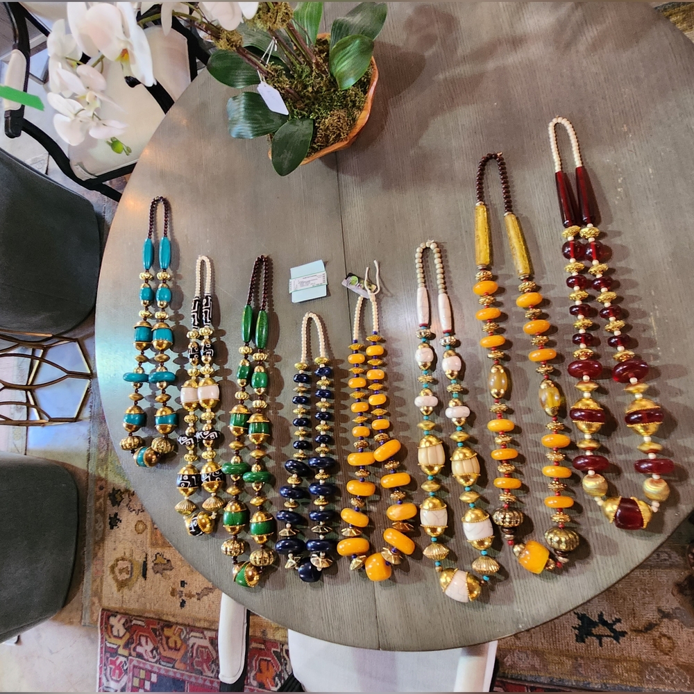 Blue, Goldtone and White Multi Use Piece-Home Decor or Necklace